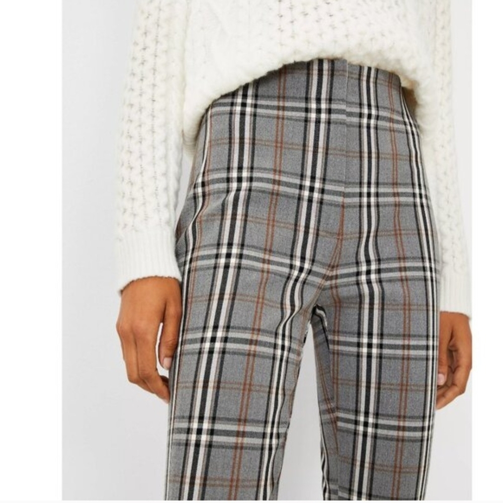 Ann Taylor High Waist Audrey Skinny Pant in Gray Plaid Skinny Pants Sz 4